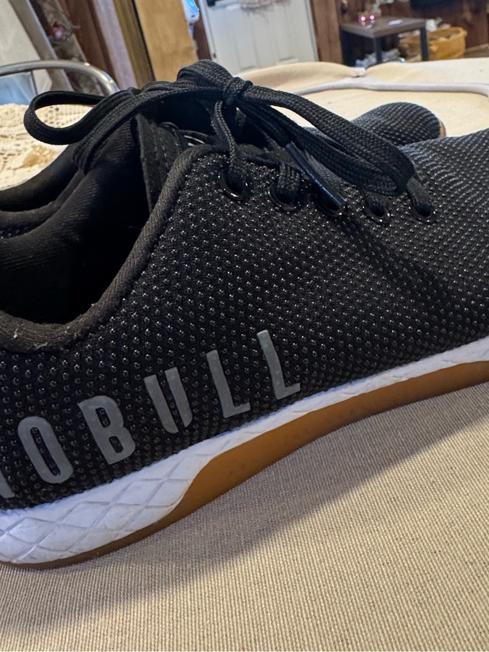 NOBULL Black Knit Training Shoes with Gum Sole